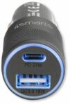 4smarts Rapid+ autós szivargyújtó gyorstöltő, Type-C + USB, PD, 27W, szürke