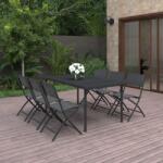vidaXL Set mobilier de exterior, 7 piese, oțel (3073505) - comfy