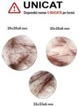  Cabochon Cuart cu Rutil Rosu Hexagrama - 23-29 x 23-29 x 6-8 mm