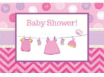 Amscan Baby Girl Shower meghívó 8 db-os (DPA491489)