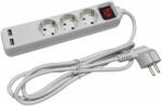 Avide 3 Plug + 2 USB 3 m Switch (ESE1 5G3 3 SW USB)