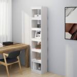vidaXL Bibliotecă/Separator cameră, alb, 40x30x199 cm, lemn masiv pin (808154) Biblioteca