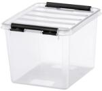 SMARTSTORE Műanyag tárolódoboz, 3 liter, fekete fogantyúkkal, SMARTSTORE "Classic 3", átlátszó (CSDSMART27) - webpapir