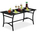  Fém kerti asztal alacsony 55, 5x120x60 cm fekete 10030996