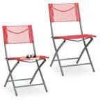  Easy kerti szék összecsukható piros-szürke 2 db-os szett 10035907