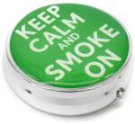 Angelo Kör alakú zsebhamutál - Keep Calm and Smoke On felirattal - zöld (A-400800-3)