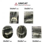  Cabochon din Cuart Gri Dreptunghi si Oval - 32-35 x 24-29 x 7-8 mm
