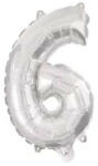 Procos Silver, Ezüst 6-os szám fólia lufi 95 cm (PNN92472)