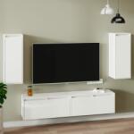 vidaXL Dulapuri de perete, 2 buc. , alb, 30x30x80 cm, lemn masiv de pin (813498) Raft