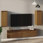 vidaXL Dulapuri de perete 2 buc. maro miere 30x30x80 cm lemn de pin (813502) Raft