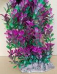 Szer-Ber Nagyméretű lila és zöld akváriumi műnövény sűrű levélzettel