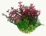 Szer-Ber Akváriumi műnövény telep piros és zöld levelekkel, sárga virágokkal (12 cm)