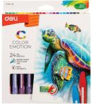 Deli Olajpasztellkréta, hatszögletű, DELI Color Emotion, 24 különböző szín (DEC20120)
