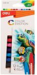 Deli Olajpasztellkréta, hatszögletű, DELI Color Emotion, 12 különböző szín (DEC20100)