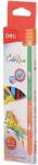 Deli Színes ceruzakészlet, háromszögletű, DELI Color Run / Dual, 6db/12 különböző szín (DEC00500)