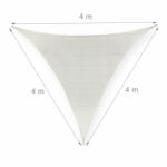Relaxdays Háromszög alakú HDPE napellenző napvitorla fehér 4x4x4 m 10037831_444