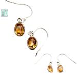  Cercei Citrin rotund fatetat cu argint 925 3x3x16 mm accent elegant zilnic 1 pereche