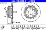 ATE Disc frana ATE 24.0110-0118.1 (24.0110-0118.1) - automobilus