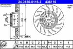 ATE Disc frana ATE 24.0136-0116.2 (24.0136-0116.2) - automobilus