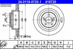 ATE Disc frana ATE 24.0118-0725.1 (24.0118-0725.1)