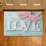 Oyo home Love & Flowers Oyo Home bejárati szőnyeg, 58x38 cm, 100% poliészter