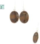  Cercei din Jasp Maro cu Argint 925 - 36x14x3 mm - 1 Pereche