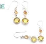  Cercei din Cuart Lemon - Citrin cu Argint 925 - 38x9x4 mm - 1 Pereche