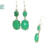 Cercei Onix Verde rotund fatetat 3x3x15 mm cu Argint 925 pentru calm interior - 1 Pereche