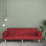vidaXL Canapea extensibilă cu 2 locuri, 2 perne, roșu vin, textil (337567) Canapea