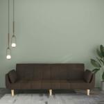 vidaXL Canapea extensibilă cu 2 locuri, 2 perne, maro închis, textil (337563) Canapea