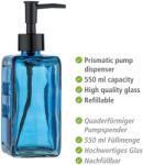 WENKO Distribuitor de sapun lichid PURE, sticla albastra, 550 ml, Wenko (24712100)