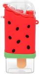 Teno Kids kulacs, görögdinnye jégkrém alakú, BPA-mentes, szivárgásmentes, könnyen tisztítható, beépített szívószállal, gyerekeknek, 300 ml, piros (TENO1718)