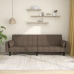 vidaXL Canapea extensibilă cu 2 locuri, 2 perne, gri taupe, textil (337499) Canapea
