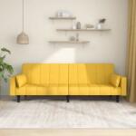 vidaXL Canapea extensibilă cu 2 locuri, 2 perne, galben, textil (337497) Canapea