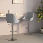 vidaXL Scaune de bar, 2 buc. , gri deschis, material textil (339443)