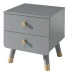 VIPACK Noptieră "Billy", 2 sertare, gri atemporal, lemn BINA2215 (442693)