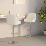 vidaXL Scaune de bar, 2 buc. , crem, material textil (339445)