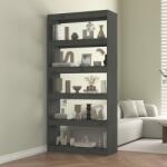 vidaXL Bibliotecă/Separator cameră, gri, 80x30x167, 4 cm lemn masiv pin (808200) Biblioteca