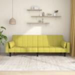 vidaXL Canapea extensibilă cu 2 locuri, 2 perne, verde, textil (337496) Canapea