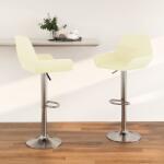 vidaXL Scaune de bar, 2 buc. , crem, material textil (339356)