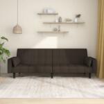 vidaXL Canapea extensibilă cu 2 locuri, 2 perne, maro închis, textil (337494) Canapea