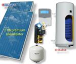 Napcsap 3-5 fő részére Cordivari napkollektor rendszer: 2 db síkkollektor + 200 literes 1 hőcserélős fali bojler + szivattyú állomás + vezérlés + tágulási tartály (SZETT_35_COR_2SIK_200l_DRA)