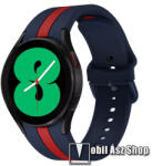  Okosóra szíj - KÉK / PIROS - szilikon - 125mm+85mm hosszú, 20mm széles - SAMSUNG Galaxy Watch4 Classic 46mm (SM-R890) / Watch4 Classic 42mm (SM-R880) / Watch4 44mm (SM-R870) / Watch4 40mm (SM-R860)
