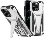 OPPO A15 / A15s / A35, Műanyag hátlap védőtok szilikon belső, közepesen ütésálló, kitámasztóval, Wooze Supportive Care, ezüst