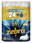 ZEBRA тоалетна хартия 4 пластова бяла 24+6 (zp010224)