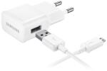 Samsung hálózati töltő USB aljzat (5V / 2000mA, gyorstöltés támogatás + ECB-DU4EWE microUSB, 150cm kábel) FEHÉR Samsung Galaxy A03 Core (SM-A032F), Vivo Y01, Alcatel 1T 10.1 WIFI (OT-8091), (EP-TA200EWE_MICRO