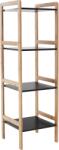Mobikon Raft 4 polite din mdf negru si bambus natur Naoko 34x33x110 (0000277829) Raft