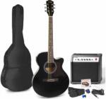 Max Music ShowKit 4/4 Elektro-akusztikus gitár szett (40W er. , t. f. húr, táska, hang. , peng. ) - Fekete