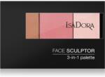  IsaDora Face Sculptor 3-in-1 Palette élénkítő és bronzosító paletta árnyalat 62 Cool Pink 12 g