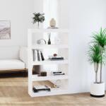 vidaXL Bibliotecă/Separator cameră alb, 80x30x135, 5 cm, lemn masiv pin (808194) Biblioteca